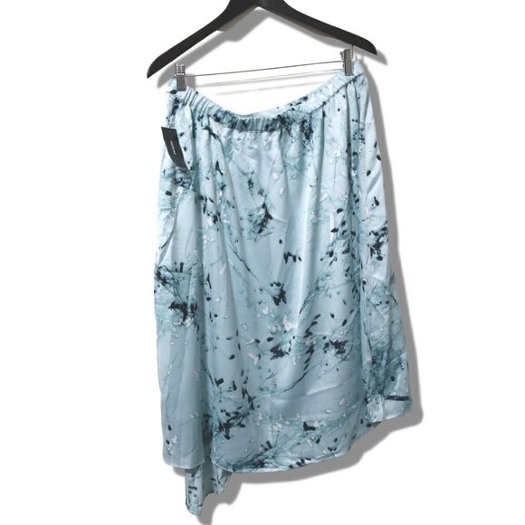 𝅺ALFANI Skirt Impression Wisp Printed Floral Asymmetrical A-Line Blue Size 14 - Picture 3 of 8